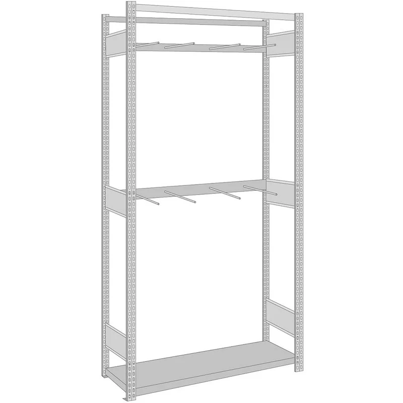 Langgut Vertikalregal Grundregal mit Tiefenriegel