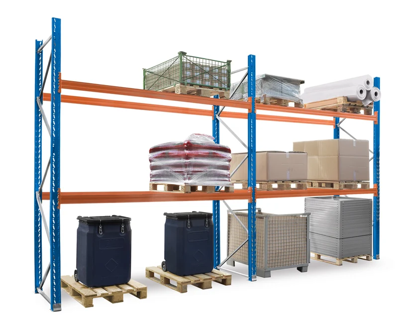 Palettenregal SLP KENO Grundfeld – Schwerlastregal bis 3 t je Ebene, modular erweiterbar