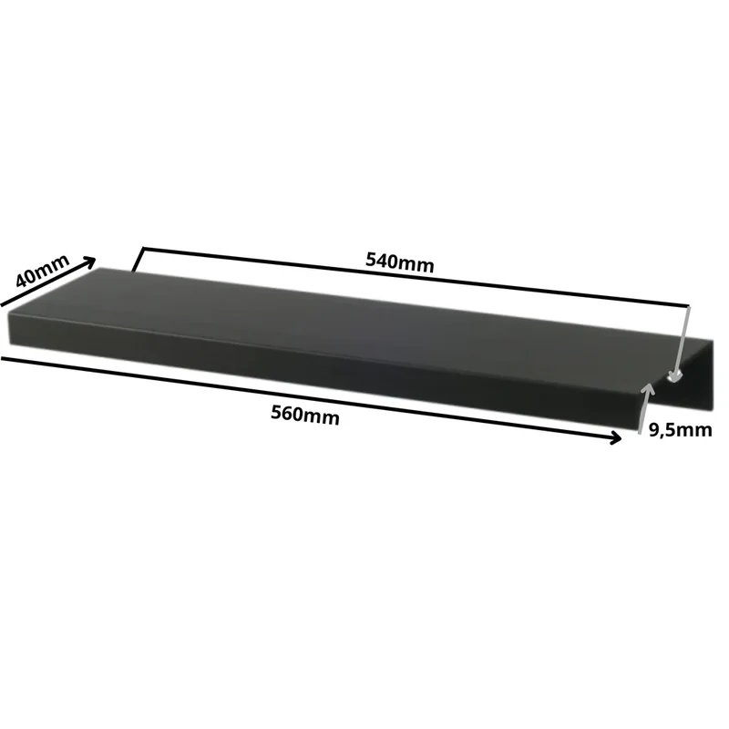 Edge Grip Rundprofil-Griff 540mm (560mm Gesamtlänge) - Schwarz Matt