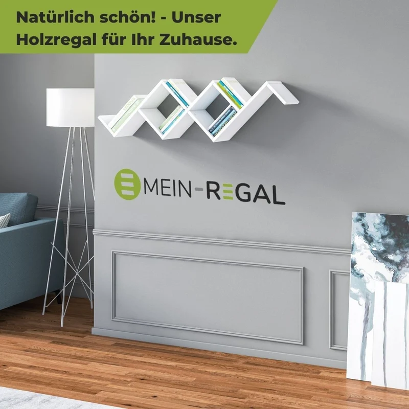 Mein-Regal Wandregal CAROTI aus Holz MDF, bis zu 6 Fächer