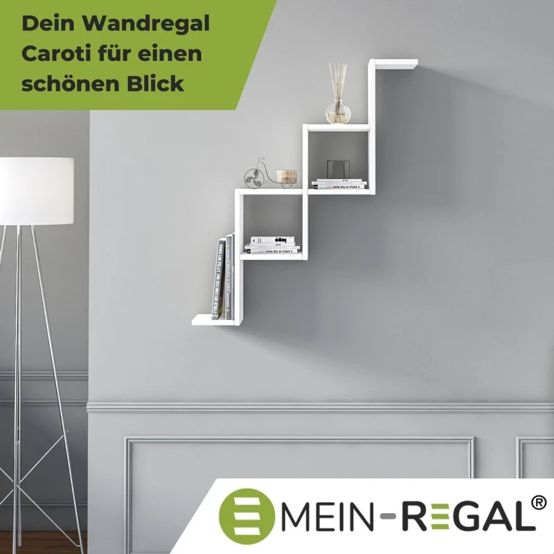 Mein-Regal Wandregal CAROTI aus Holz MDF, bis zu 6 Fächer
