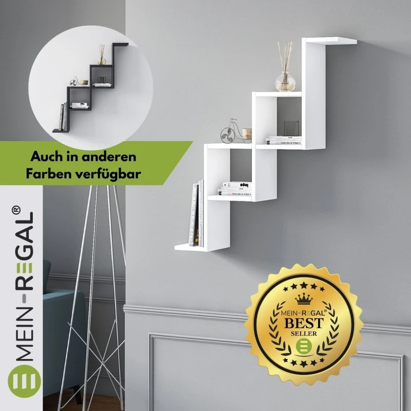 Mein-Regal Wandregal CAROTI aus Holz MDF, bis zu 6 Fächer