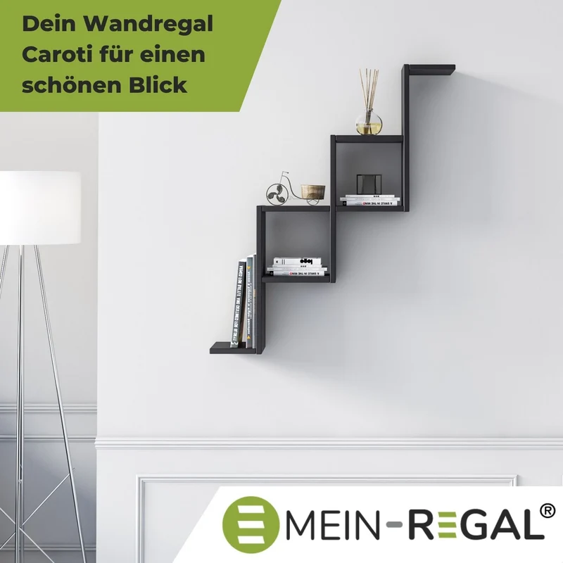 Mein-Regal Wandregal CAROTI aus Holz MDF, bis zu 6 Fächer