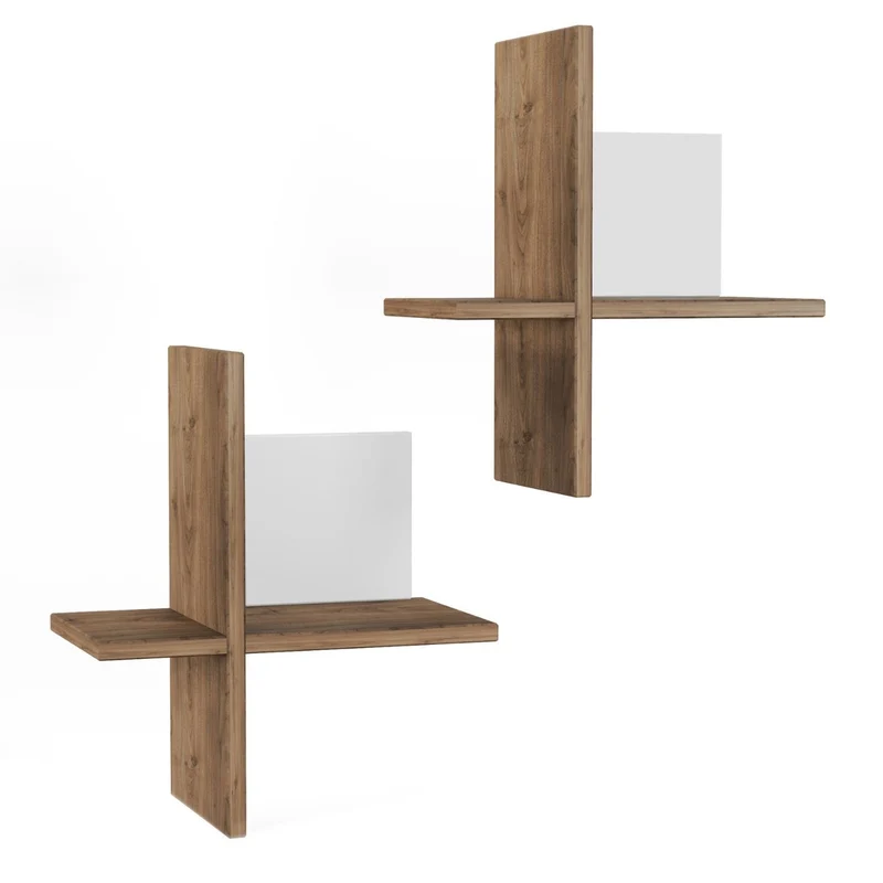 Mein-Regal 2x Wandregal BRICK aus Holz MDF, bis zu 4 Fächer