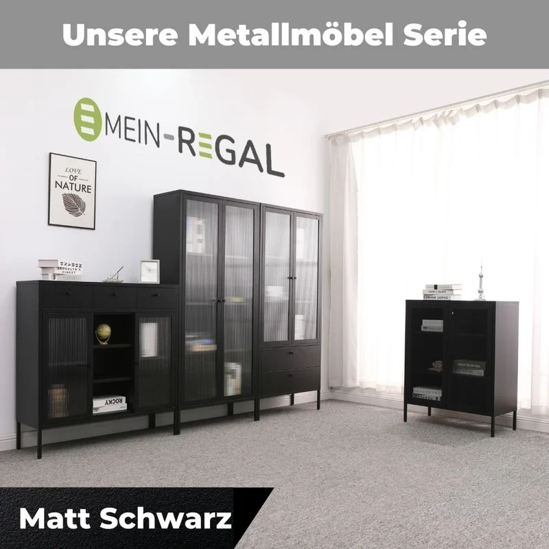 Mein-Regal Highboard Mesh aus Metall mit Meshtüren