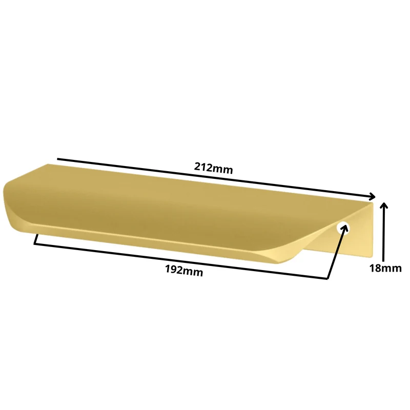 Griffleiste Kantengriff Rund 192mm (212mm Gesamtlänge) - Gold