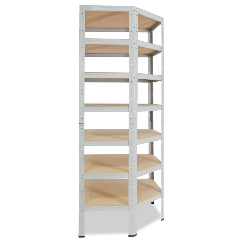 shelfplaza OFFICE Eckregal 230x70x40 cm lichtgrau mit 7 Böden