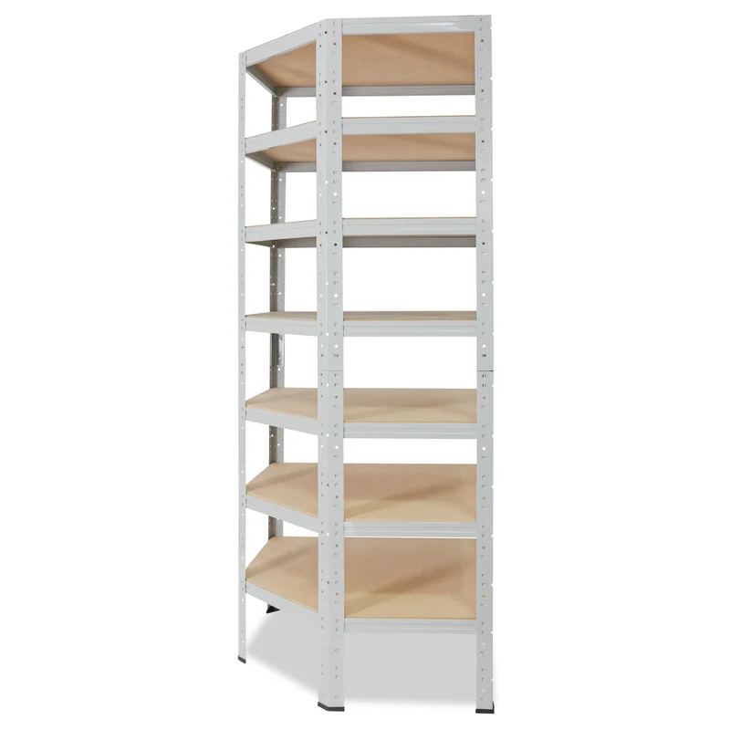 shelfplaza OFFICE Eckregal 230x70x40 cm lichtgrau mit 7 Böden