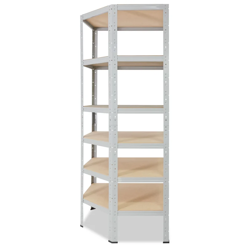 shelfplaza OFFICE Eckregal 230x60x30 cm lichtgrau mit 6 Böden