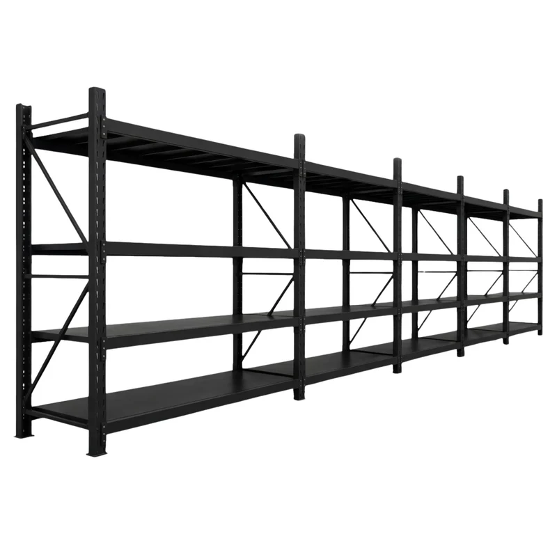 InhandKraft® Schwerlastregal-Set 10 lfm - 200 kg Fachlast - Schwarz