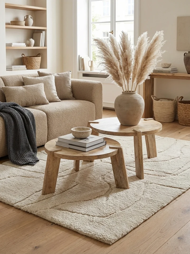 Couchtisch 2er Set Mango Massivholz Handgefertigt