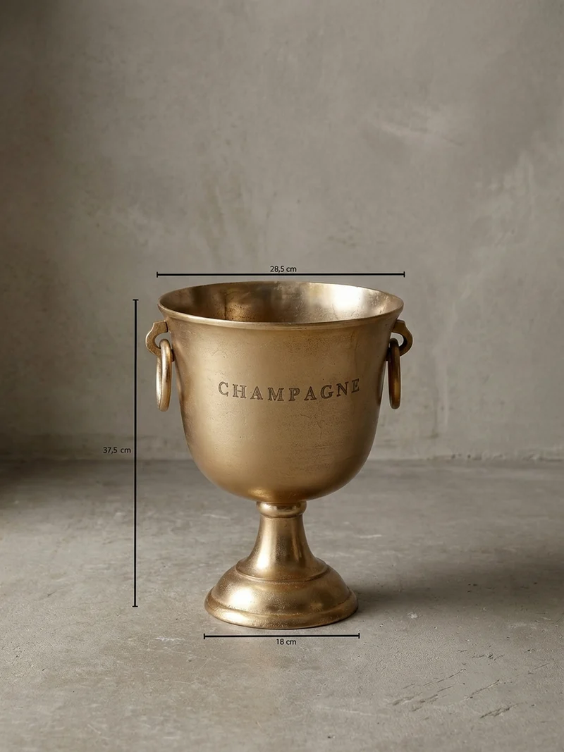 Champagnerkühler Aluminium Modern 2 Flaschen Ringgriffe