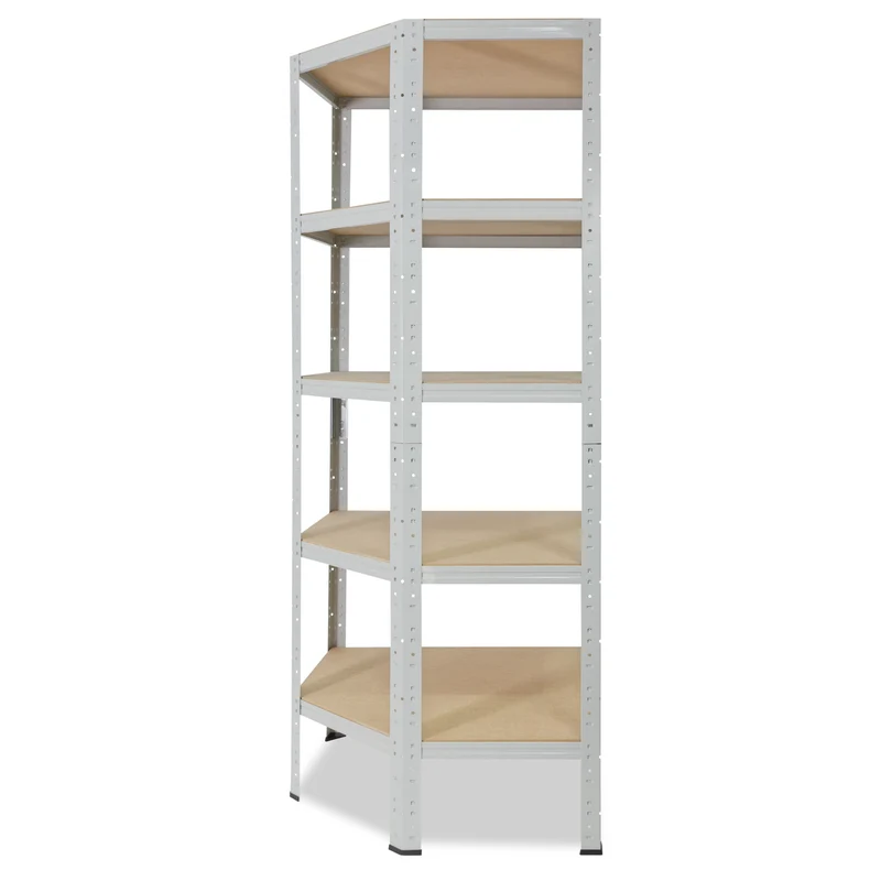 shelfplaza OFFICE Eckregal 200x70x45 cm lichtgrau mit 5 Böden