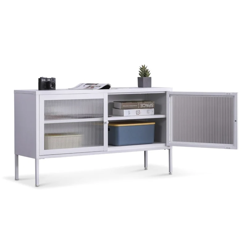 Coemo Sideboard Tokio aus Metall mit Glastüren