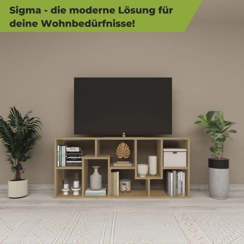 Coemo Bücherregal Sigma 8 versetzte Fächer, modernes Design