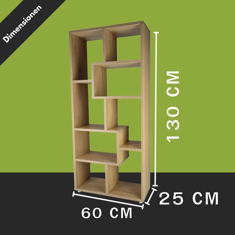 Coemo Bücherregal Sigma 8 versetzte Fächer, modernes Design