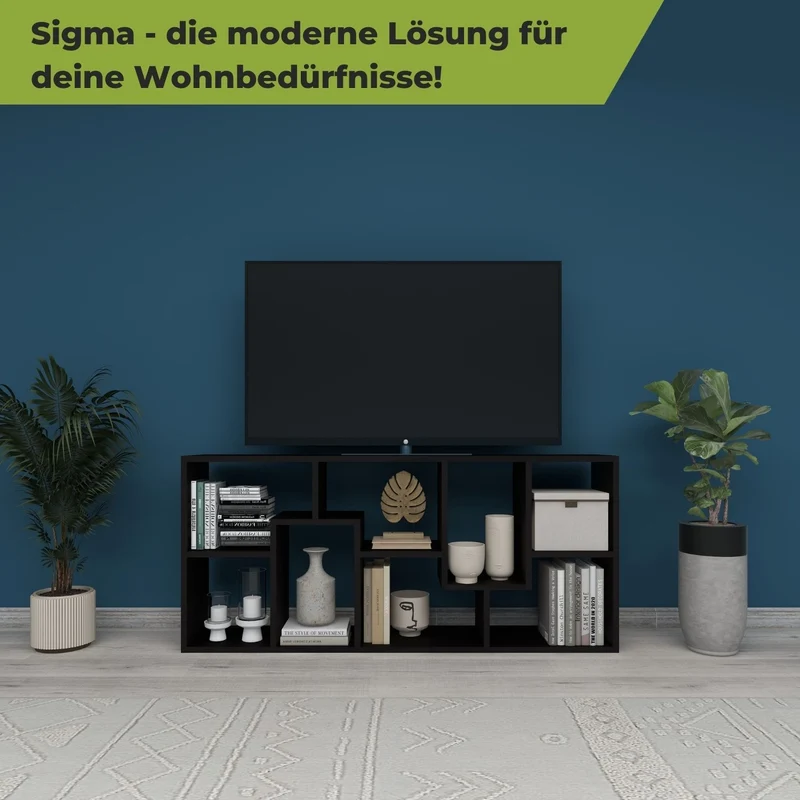 Coemo Bücherregal Sigma 8 versetzte Fächer, modernes Design