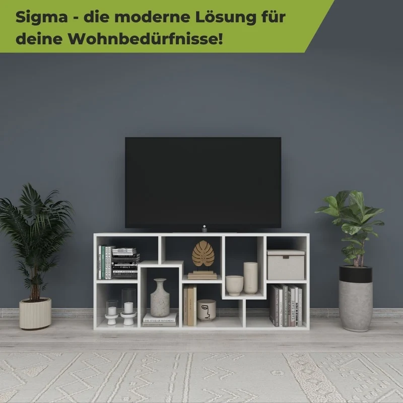 Coemo Bücherregal Sigma 8 versetzte Fächer, modernes Design