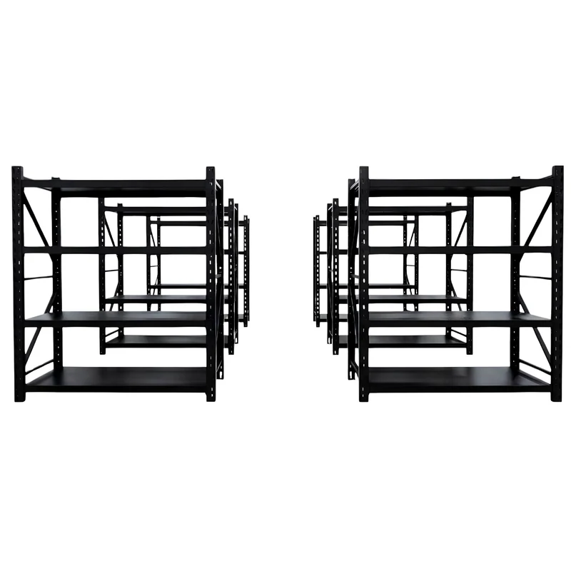 InhandKraft® Schwerlastregal-Set 12 lfm - 200 kg Fachlast - Schwarz