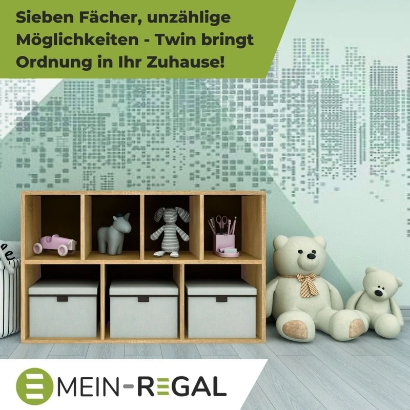 Coemo Bücherregal Twin Standregal 7 Fächer