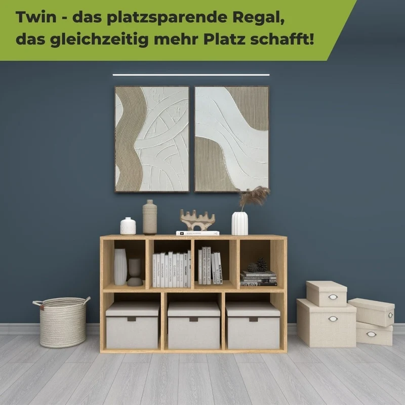 Coemo Bücherregal Twin Standregal 7 Fächer