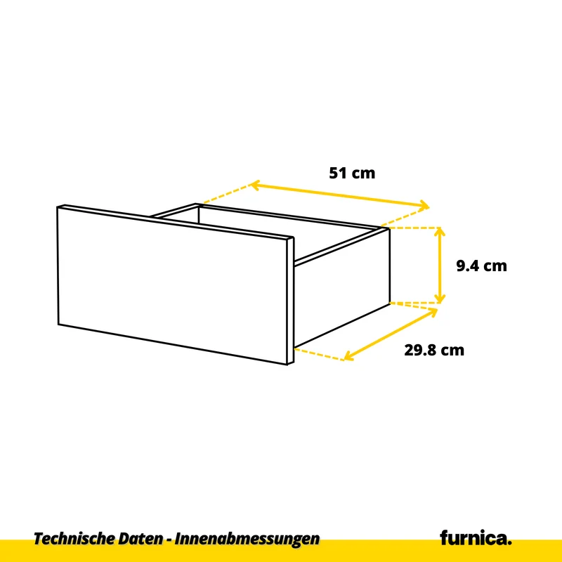 GABRIEL - Kommode / Sideboard mit 4 Schubladen - Wotan Eiche H92cm B60cm T33cm