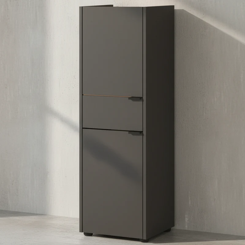 Midischrank mit Schublade aus Eiche-Optik mit Soft-Close-Funktion