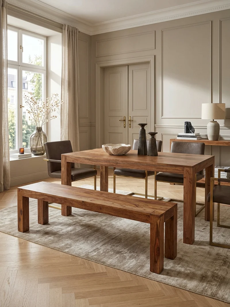 Sitzbank Massivholz Landhausstil handgefertigt