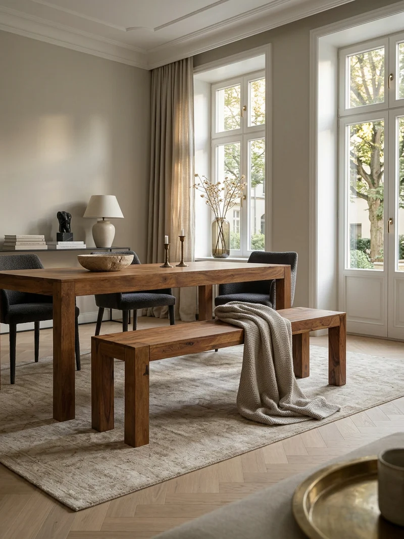 Sitzbank Massivholz Landhausstil handgefertigt