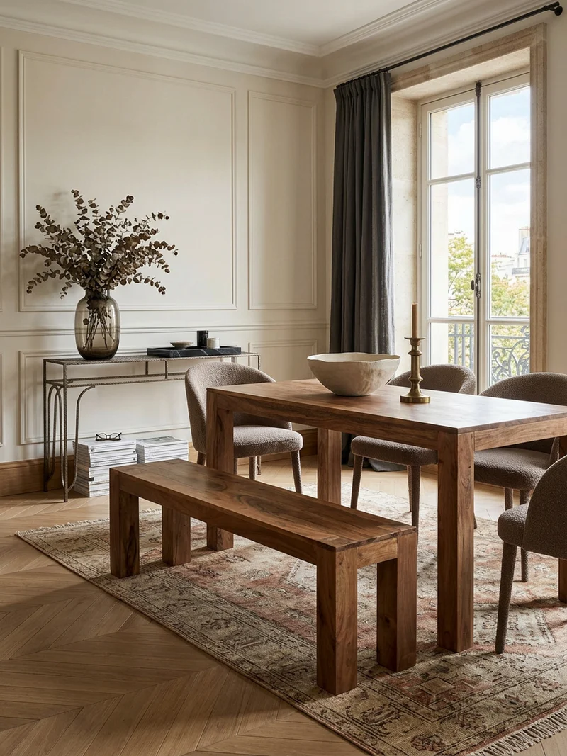 Sitzbank Massivholz Landhausstil handgefertigt