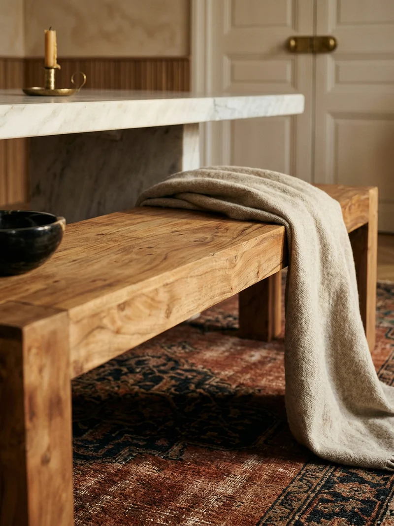 Sitzbank Massivholz Landhausstil handgefertigt