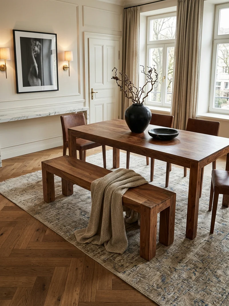 Sitzbank Massivholz Landhausstil handgefertigt
