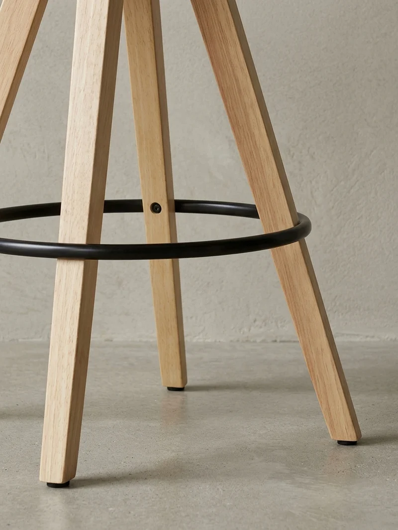 Barhocker Set - Ergonomisch Sitzschale, Holzbeine