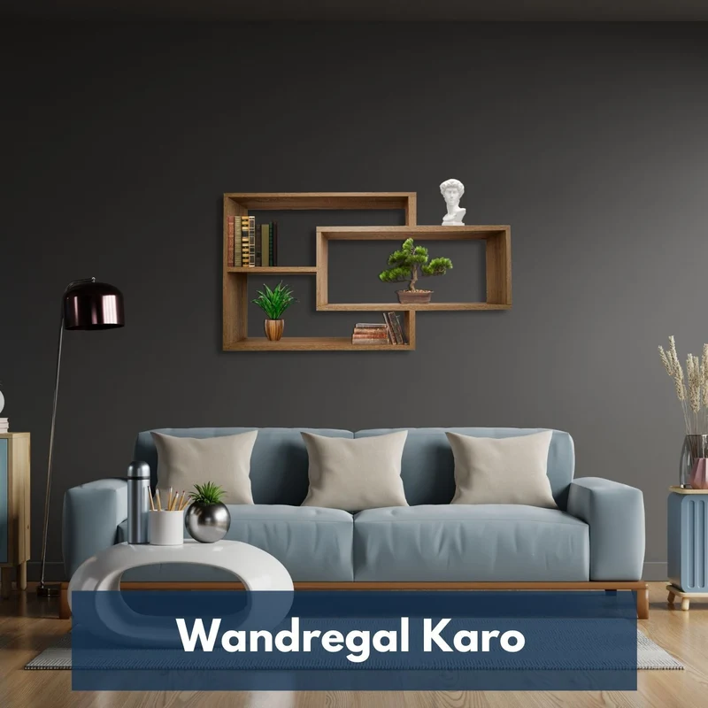 1B Wandregal Karo Schweberegal aus Holz