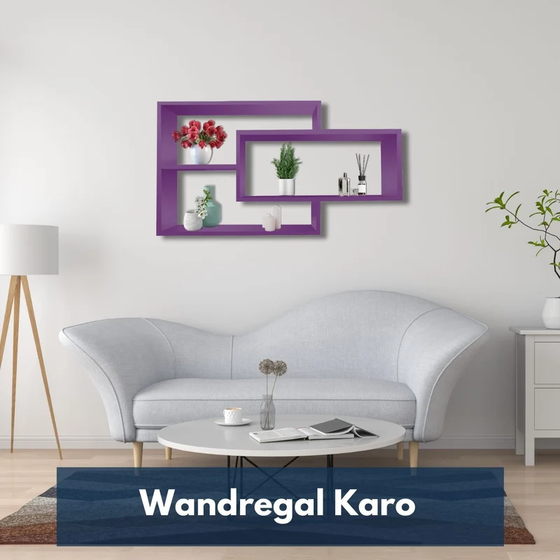 1B Wandregal Karo Schweberegal aus Holz