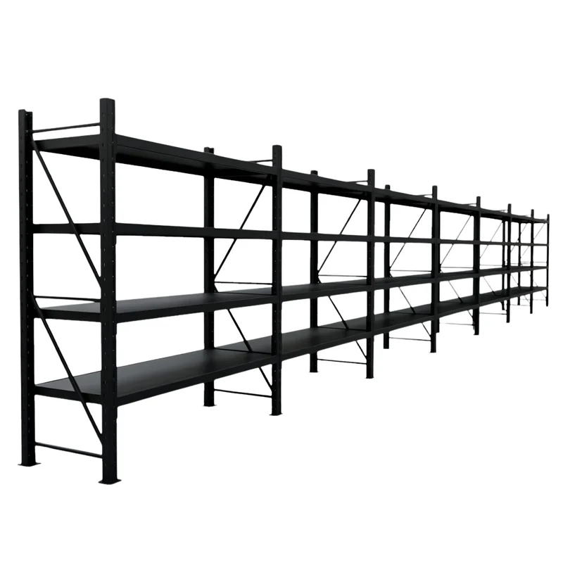 InhandKraft® Schwerlastregal-Set 14 lfm - 200 kg Fachlast - Schwarz