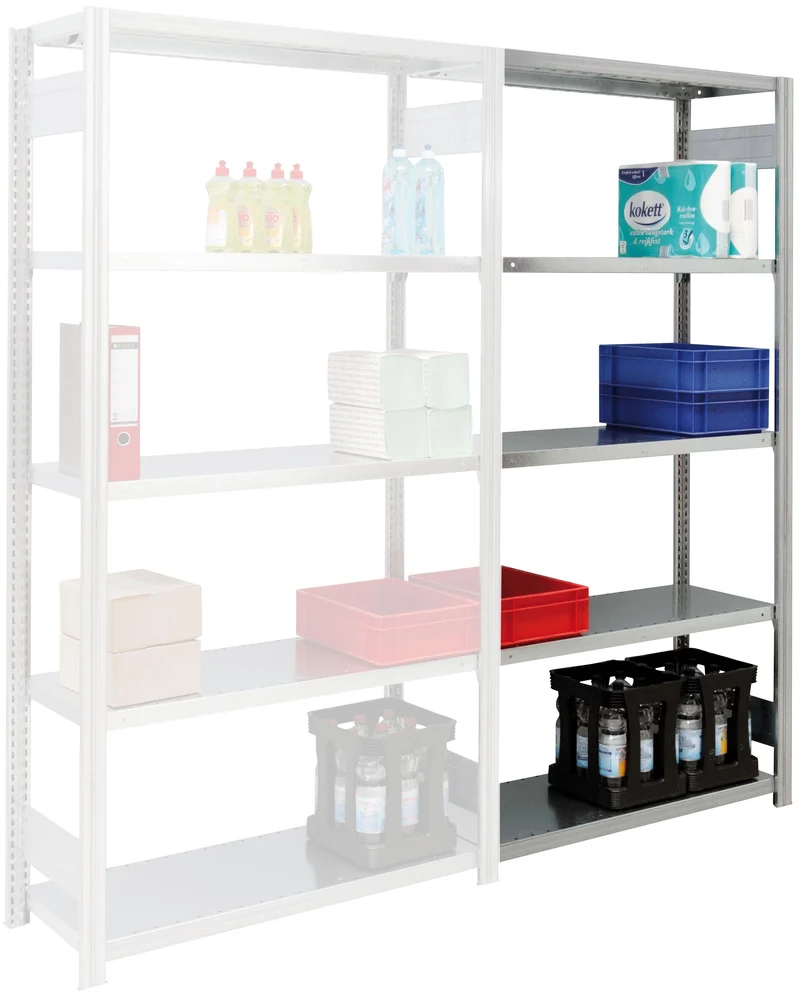 Fachbodenregal Anbauregal Fachlast 250 kg – verzinktes Stecksystem