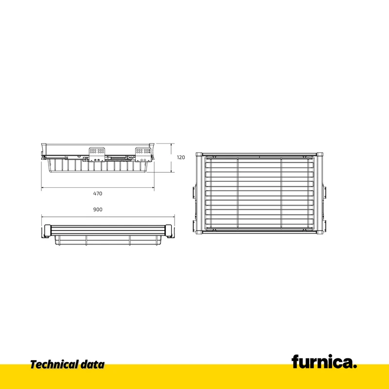 Ausziehbare Aufbewahrungskörbe für 90cm-Schrank Soft-Close - Einzelner Fachboden - Chrom