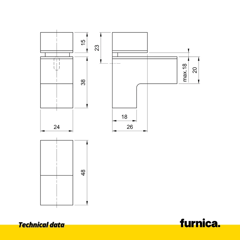Glas- und Tellerhalter L-Form I - Chrom Matt