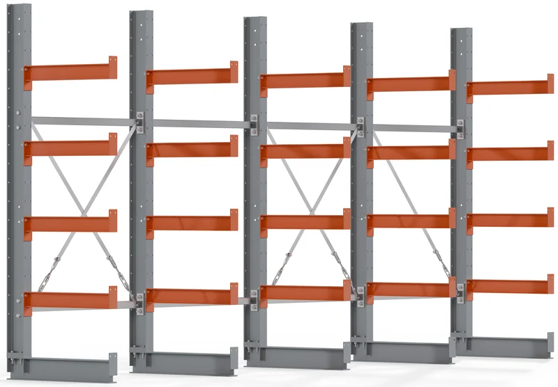 Kragarmregal Grundfeld + Anbaufeld Komplettset