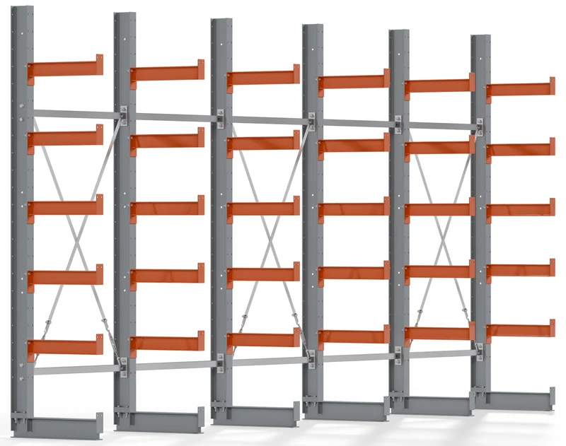 Kragarmregal Grundfeld + Anbaufeld Komplettset