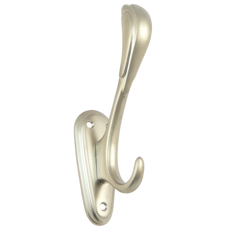 Doppelter Hut- und Mantelhaken - 160 mm - Satin