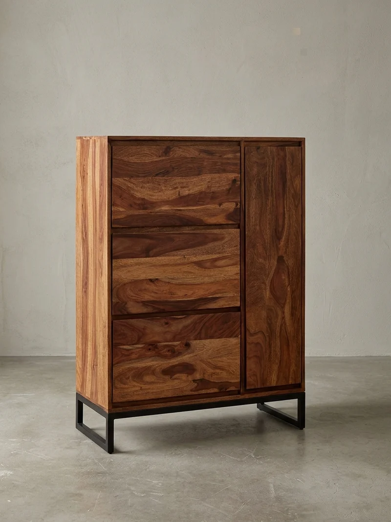 Schuhschrank – Massivholz, 88x40x120 cm, geschlossen, stilvolles Design