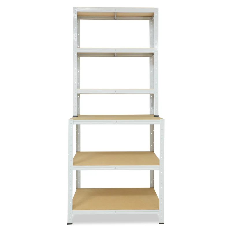 shelfplaza OFFICE Werkbank Regal 190x90x60 cm mit 6 Böden lichtgrau