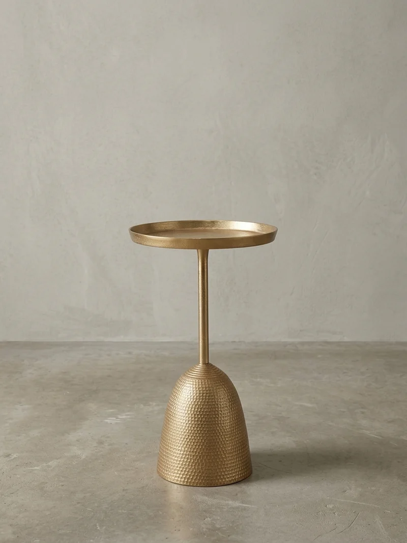 Beistelltisch – Rund Mattgold Aluminium lackiert 33x33x53 cm
