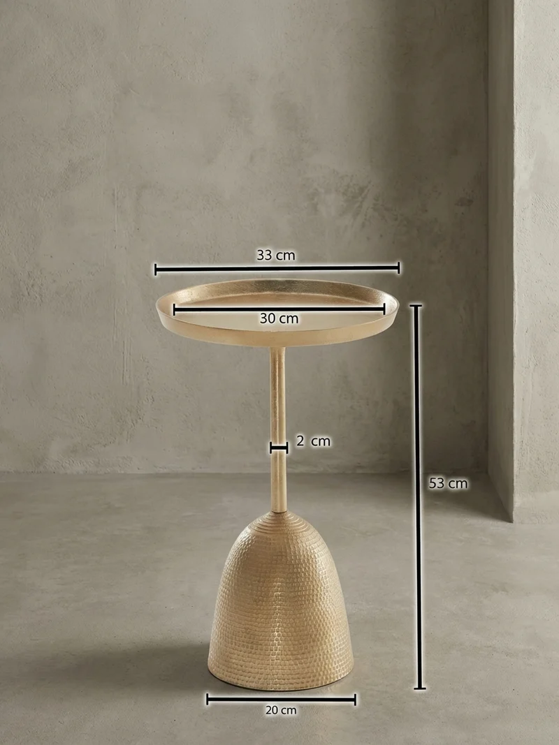 Beistelltisch – Rund Mattgold Aluminium lackiert 33x33x53 cm
