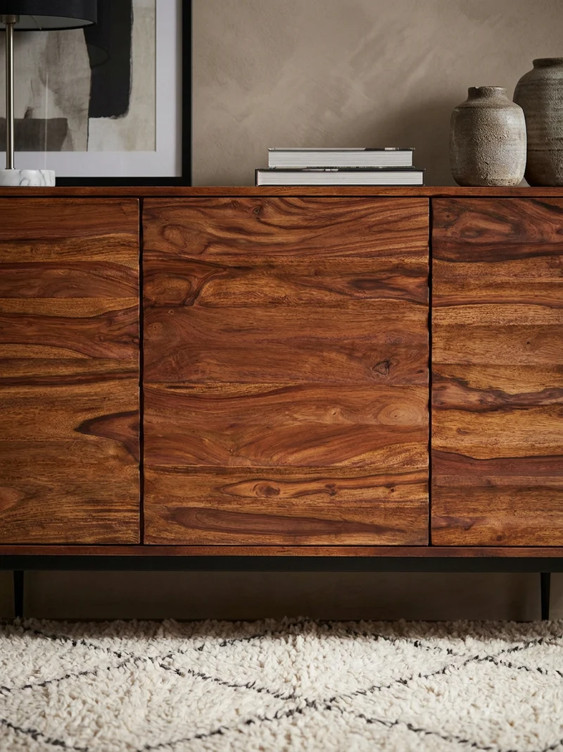 Sideboard – Massivholz, 150 cm breit, 3 Türen, modern