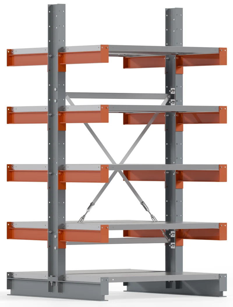 Kragarmregal Tragarmregal Grundfeld Breite 1000mm | doppelseitig nutzbar | Feldlast 3000 kg