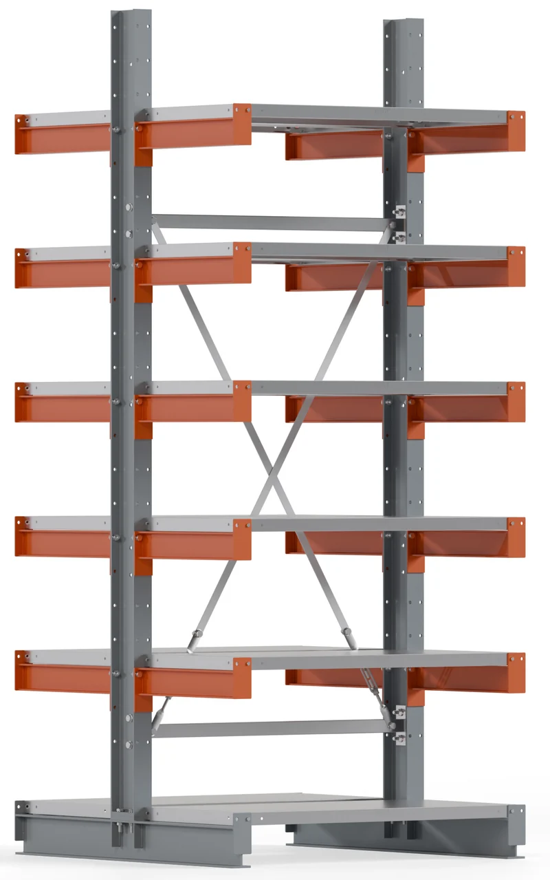 Kragarmregal Tragarmregal Grundfeld Breite 1000mm | doppelseitig nutzbar | Feldlast 3000 kg