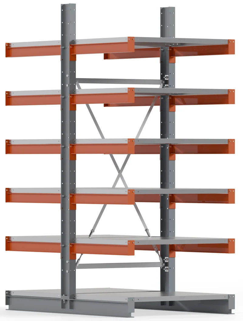 Kragarmregal Tragarmregal Grundfeld Breite 1000mm | doppelseitig nutzbar | Feldlast 3000 kg